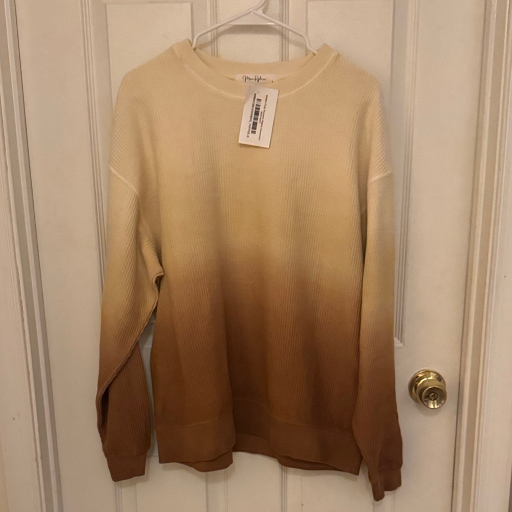 Moon Ryder ombré  Beige and Brown Sweater